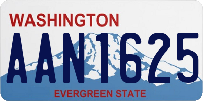 WA license plate AAN1625