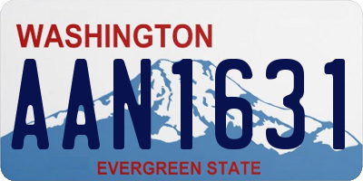 WA license plate AAN1631