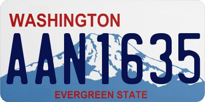 WA license plate AAN1635