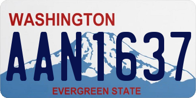 WA license plate AAN1637