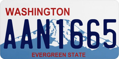 WA license plate AAN1665