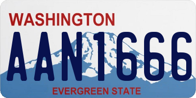 WA license plate AAN1666