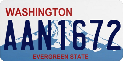 WA license plate AAN1672