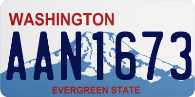 WA license plate AAN1673