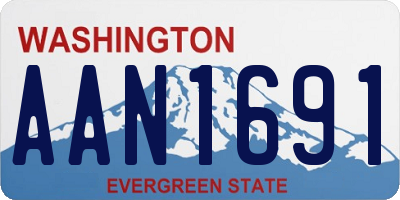 WA license plate AAN1691