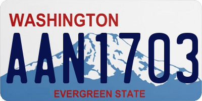 WA license plate AAN1703