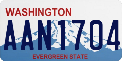 WA license plate AAN1704