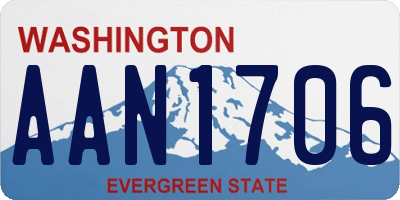 WA license plate AAN1706