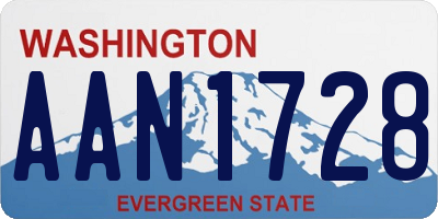 WA license plate AAN1728