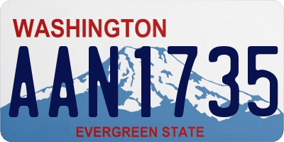 WA license plate AAN1735