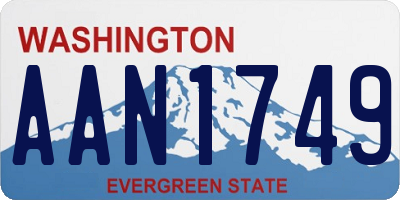 WA license plate AAN1749