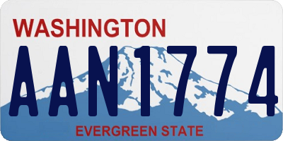 WA license plate AAN1774