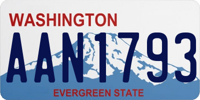 WA license plate AAN1793