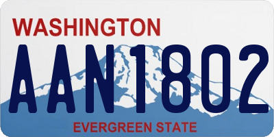 WA license plate AAN1802