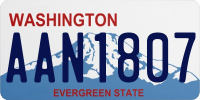 WA license plate AAN1807