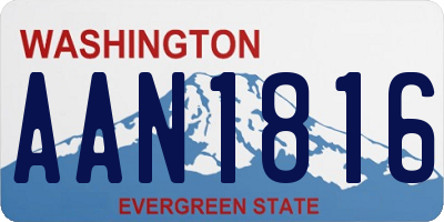 WA license plate AAN1816