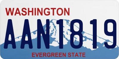 WA license plate AAN1819