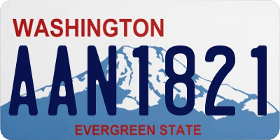 WA license plate AAN1821