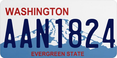 WA license plate AAN1824