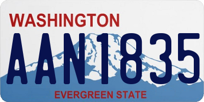 WA license plate AAN1835