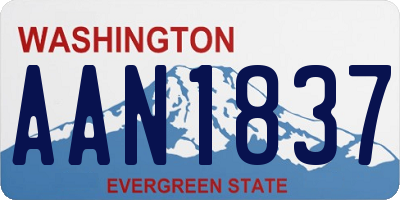 WA license plate AAN1837