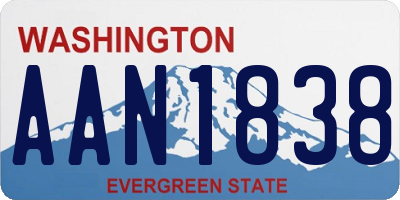 WA license plate AAN1838