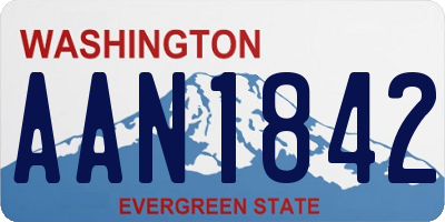 WA license plate AAN1842