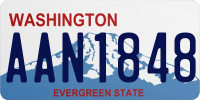 WA license plate AAN1848