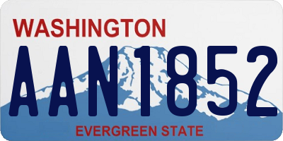 WA license plate AAN1852