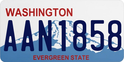 WA license plate AAN1858