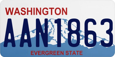 WA license plate AAN1863