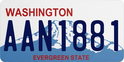 WA license plate AAN1881