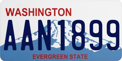 WA license plate AAN1899