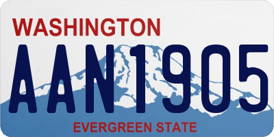 WA license plate AAN1905