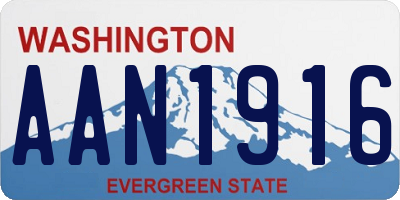 WA license plate AAN1916