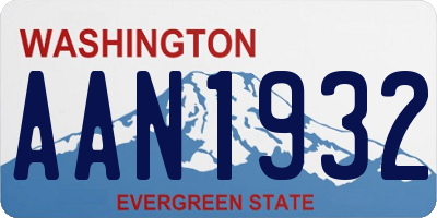 WA license plate AAN1932