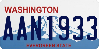 WA license plate AAN1933