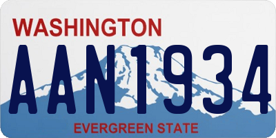 WA license plate AAN1934