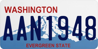 WA license plate AAN1948