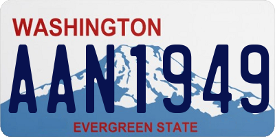 WA license plate AAN1949