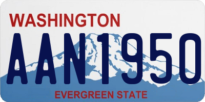 WA license plate AAN1950