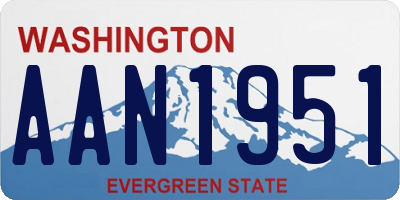 WA license plate AAN1951