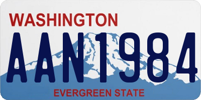 WA license plate AAN1984