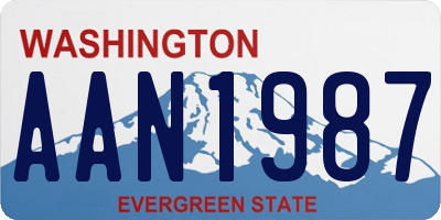 WA license plate AAN1987