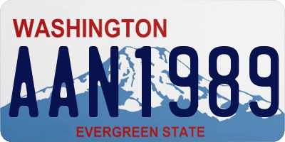 WA license plate AAN1989