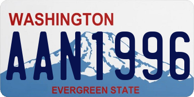 WA license plate AAN1996