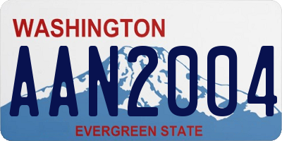 WA license plate AAN2004