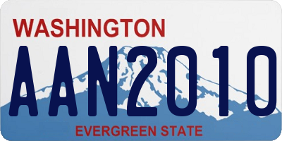 WA license plate AAN2010