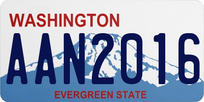 WA license plate AAN2016