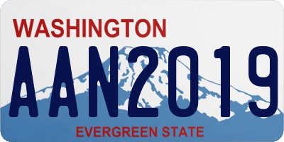 WA license plate AAN2019